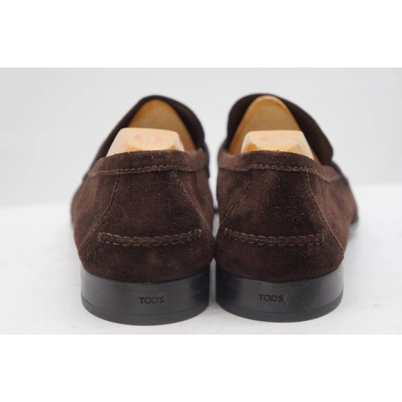TOD’s Suede Loafer Men Shoes Size 11 MRSP Brown $600+ Made In Italy main image 11